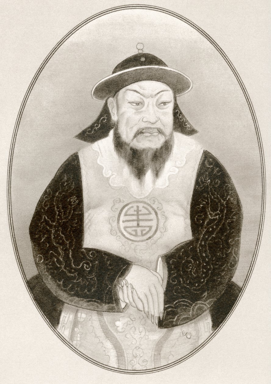 Kublai Khan, a Híres uralkodók élő életrajzaiból. alkotó: Ross Gordon