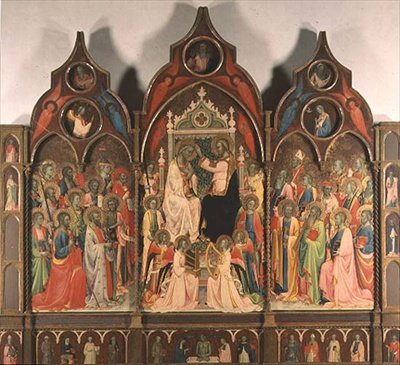 Szűz Mária megkoronázása (tempera, tábla) alkotó: Rossello di Jacopo Franchi