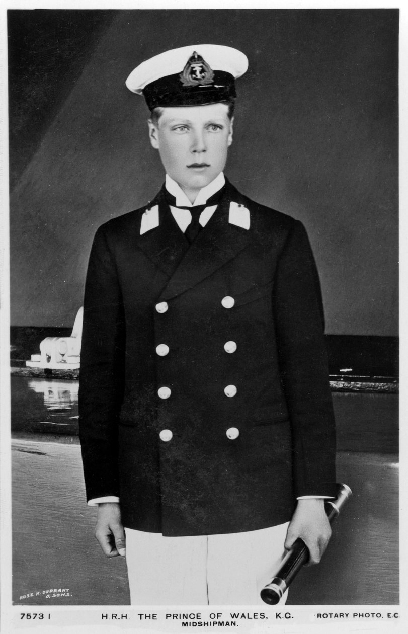 A walesi herceg midshipman egyenruhájában, 1910. alkotó: Rotary Photo