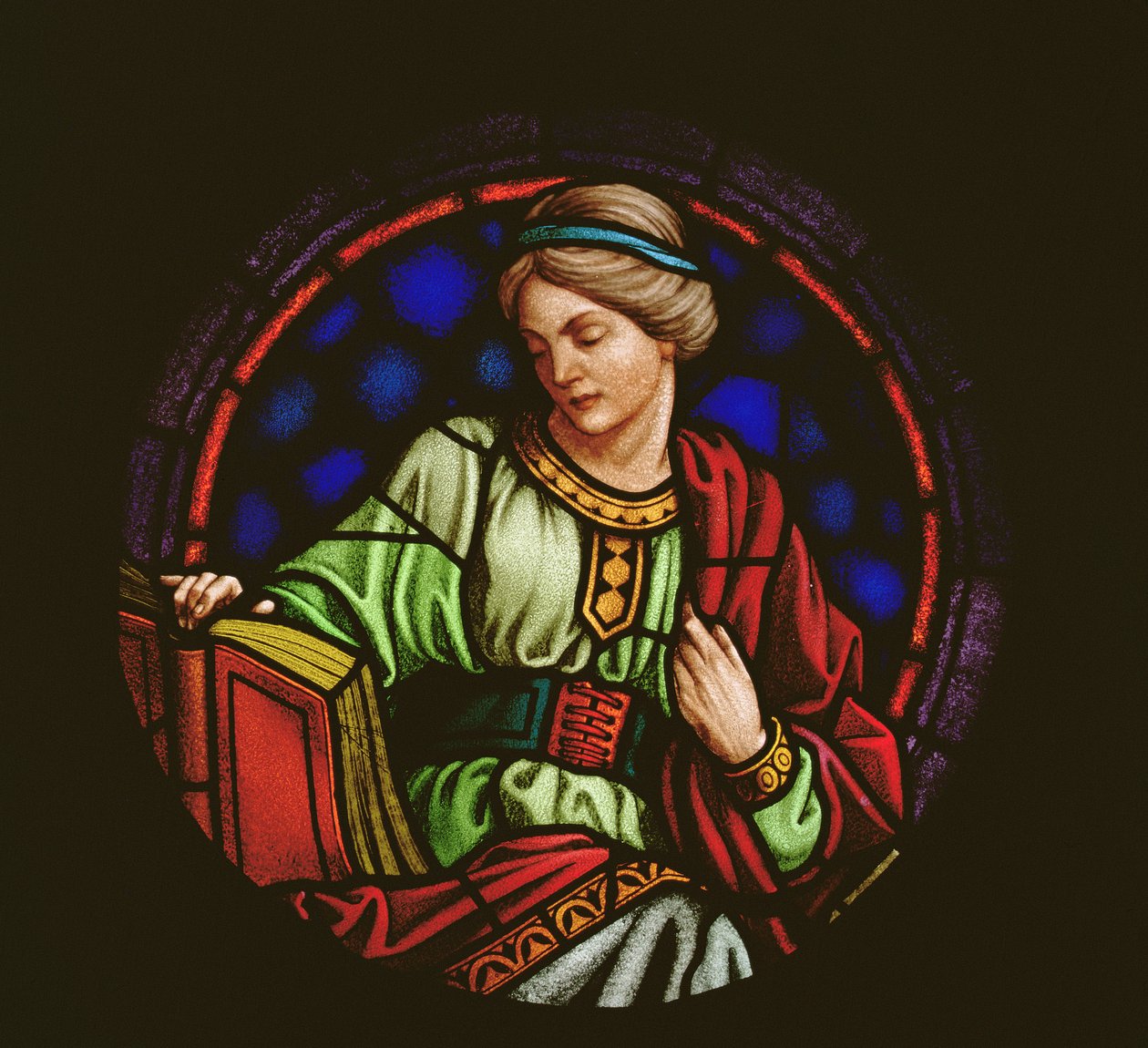 Műveltség vagy St. Lucy (ólomüveg) alkotó: Roth Miksa