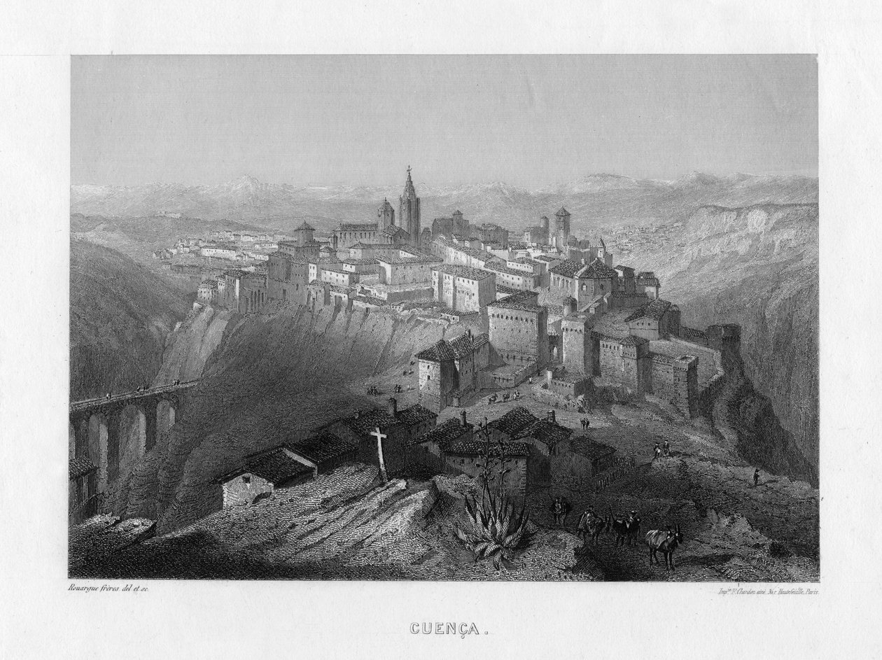 Cuenca, Spanyolország, 19. század. alkotó: Rouargue Brothers