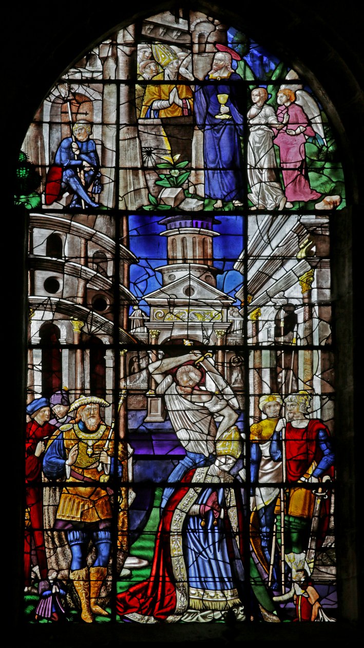 St Denis kivégzését ábrázoló ablak, 1530-40 alkotó: Rouen School