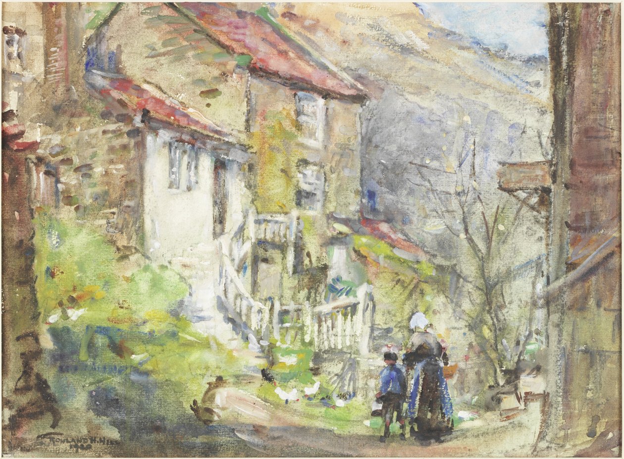 A Runswick Cottage (akvarell és testfesték papíron) alkotó: Rowland Henry Hill