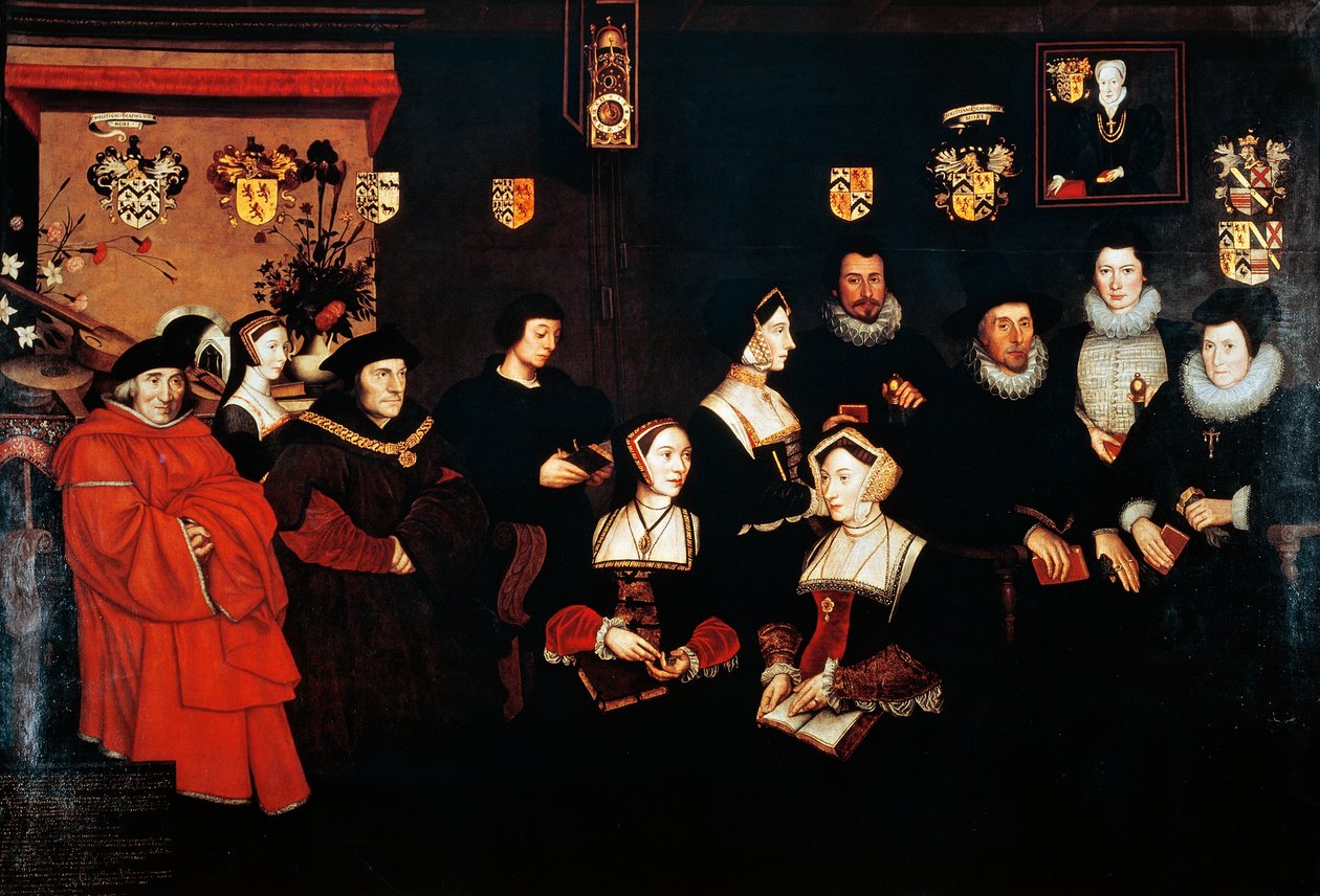 Sir Thomas More, az apja, a háztartása és leszármazottai, 1593 körül alkotó: Rowland Lockey