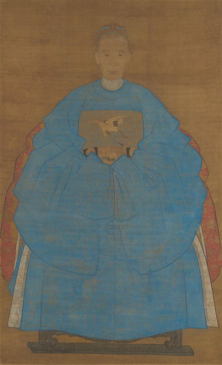 Egy öreg hölgy portréja, xinyou 1561-ben vagy 1621-ben. alkotó: Ruan Zude