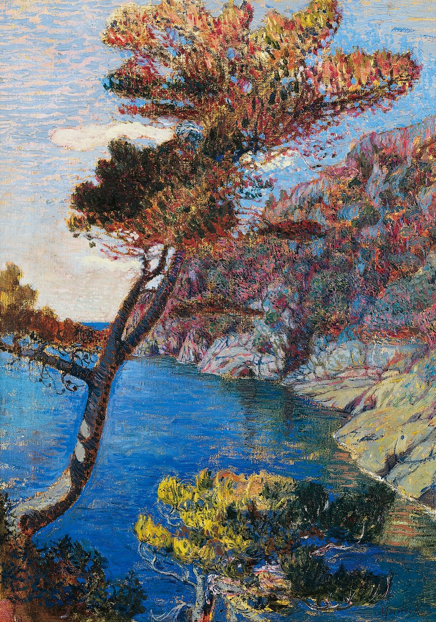 Portofino, Rubaldo Merello (1872-1922), olaj, vászon, 60x46 cm. Olaszország, XX. század. alkotó: Rubaldo Merello