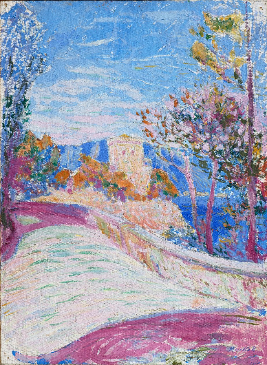 Út és fák, 1915-18 körül alkotó: Rubaldo Merello