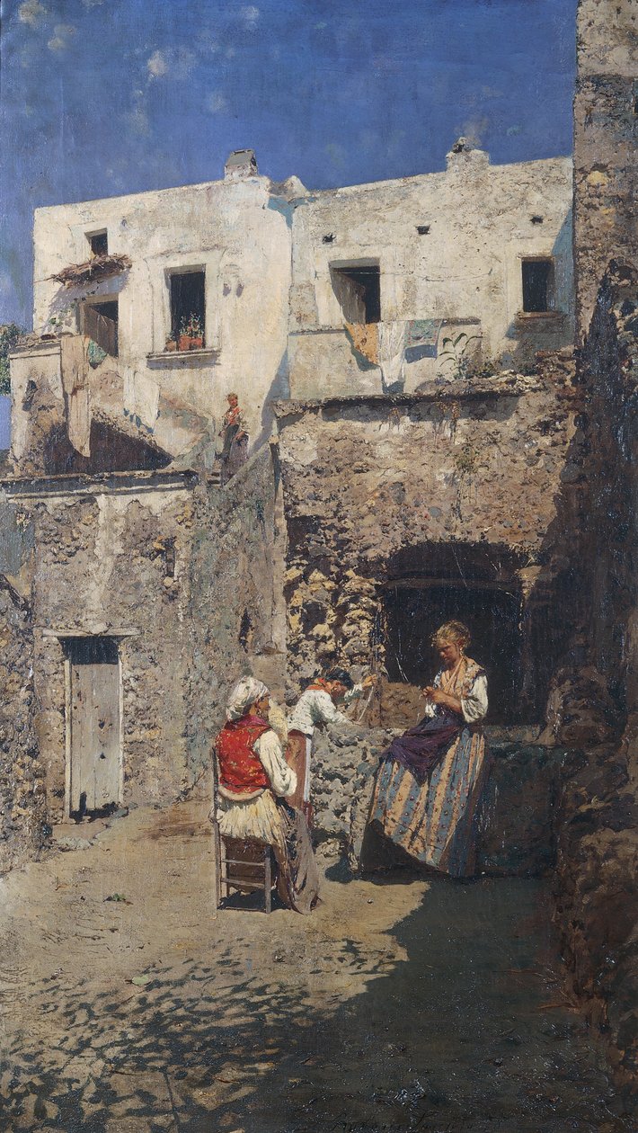 A nap, Rubens Santoro (1859-1942), olaj, panel. Olaszország, XX. század. alkotó: Rubens Santoro