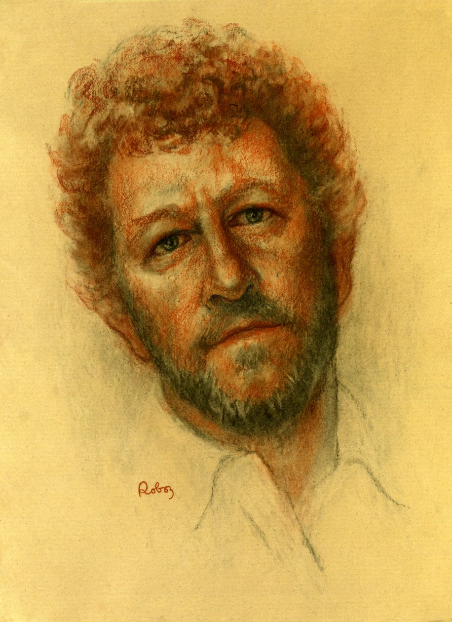 Sebastian Faulks portréja Roboz Zsuzsi pasztellszínben c alkotó: Rudolf Eichstaedt