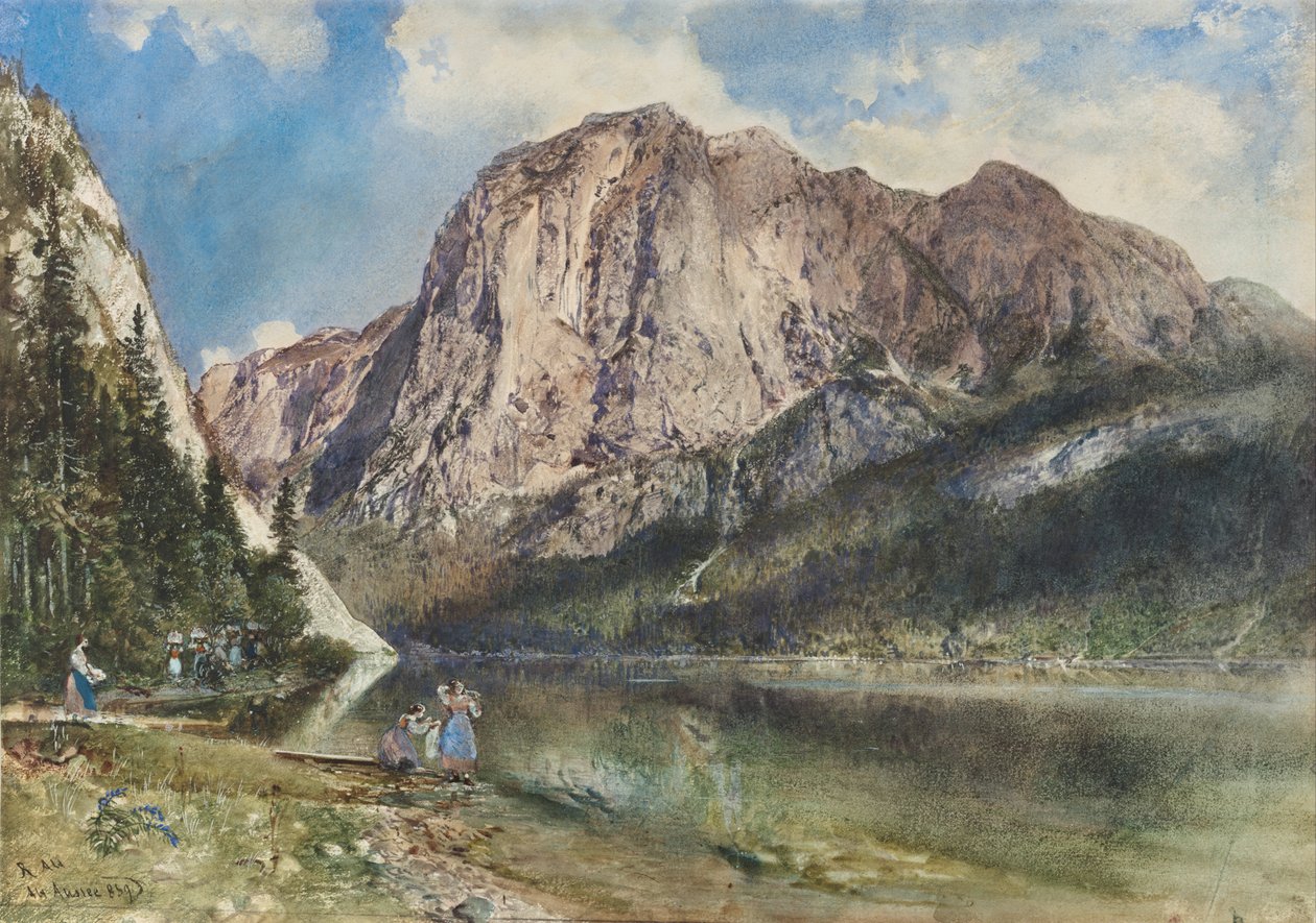 Altaussee -tó és a Trissel -hegy arca alkotó: Rudolf von Alt