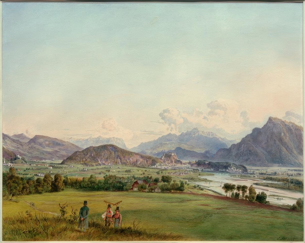 Kilátás Salzburgra alkotó: Rudolf von Alt