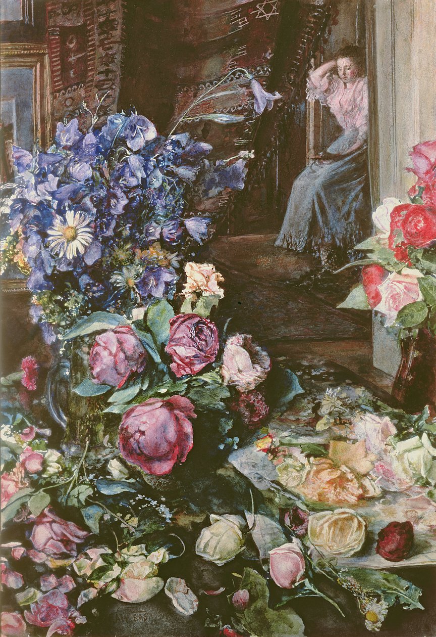 Csendélet Louise Alttal a háttérben alkotó: Rudolf von Alt