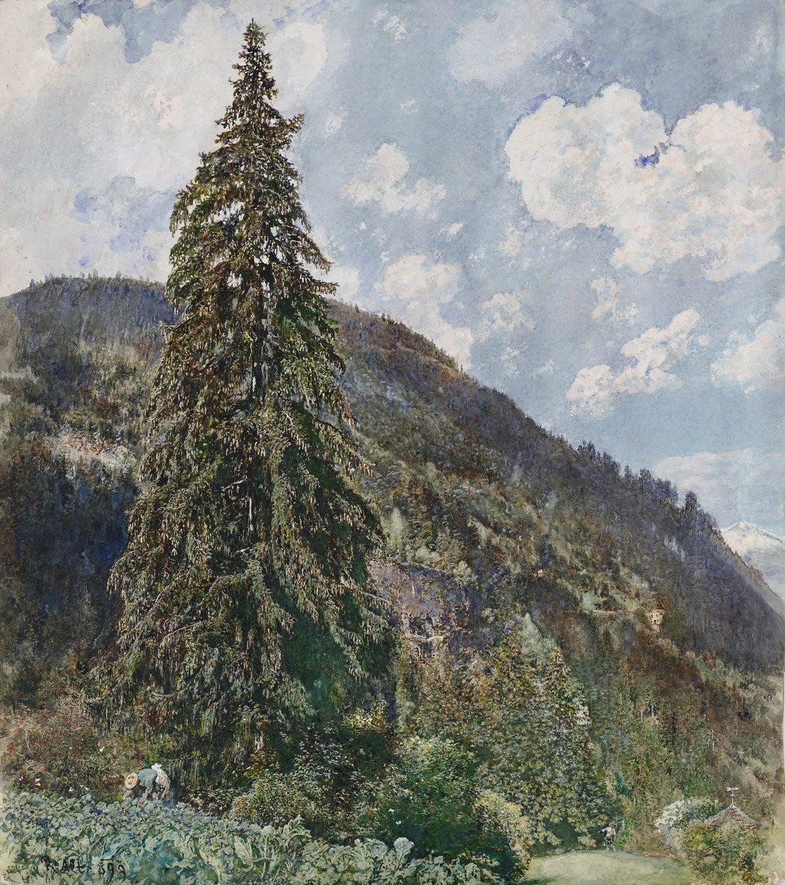 A régi lucfenyő Bad Gasteinben alkotó: Rudolf von Alt
