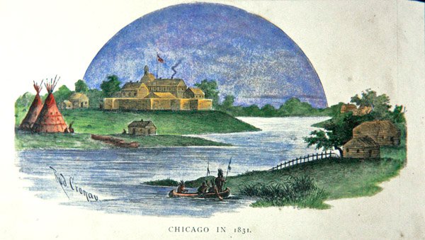 Chicago 1831-ben (színes litó) alkotó: Rudolf (after) Cronau