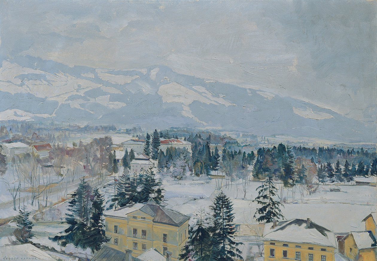 Salzburgi táj Kapuzinerberggel alkotó: Rudolf Hafner