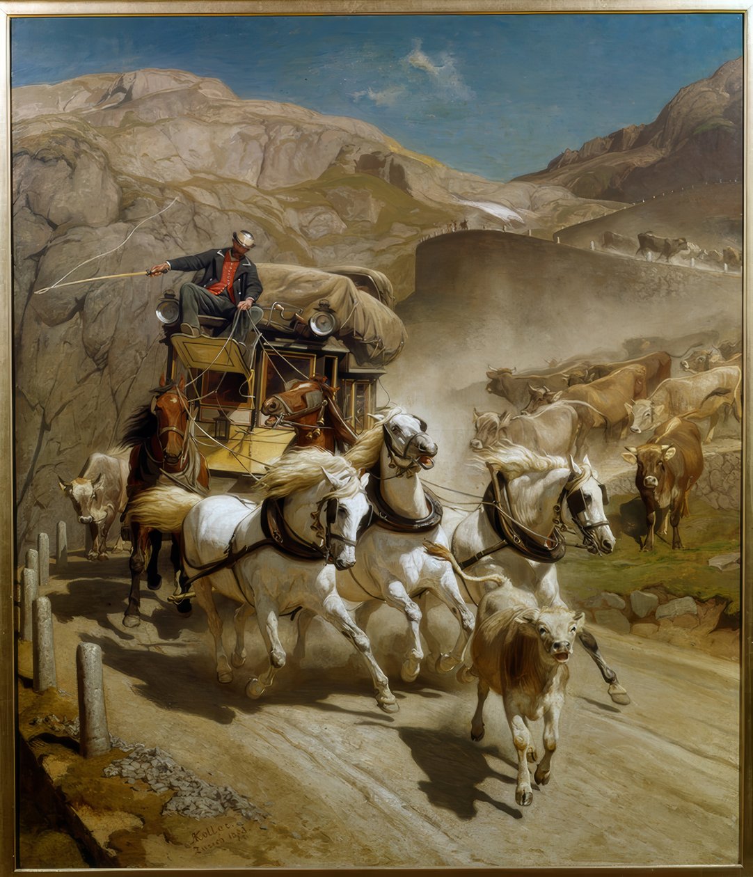Gotthard Mail Coach alkotó: Rudolf Koller