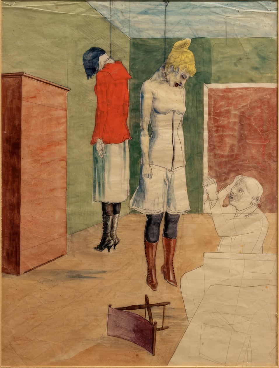 A művész két felakasztott nővel alkotó: Rudolf Schlichter