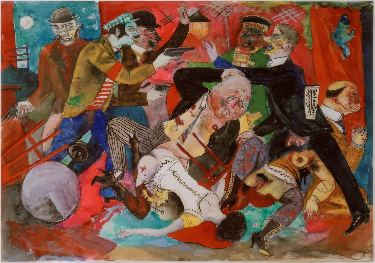 Rablás a bordélyházban alkotó: Rudolf Schlichter