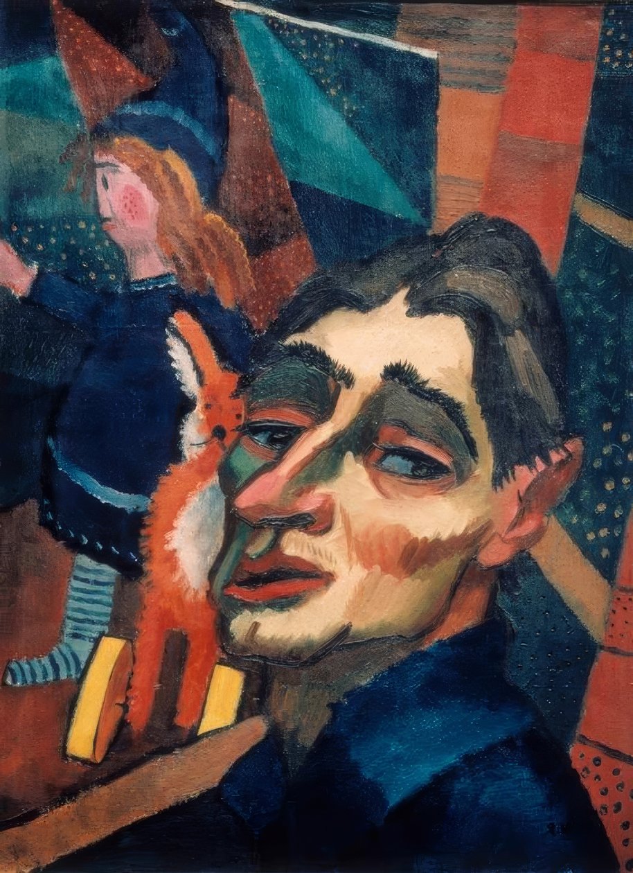 Önarckép babával alkotó: Rudolf Wacker