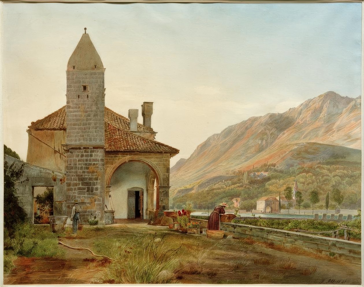 A ferences kolostor a Ragusa melletti Omblatalban alkotó: Rudolf von Alt