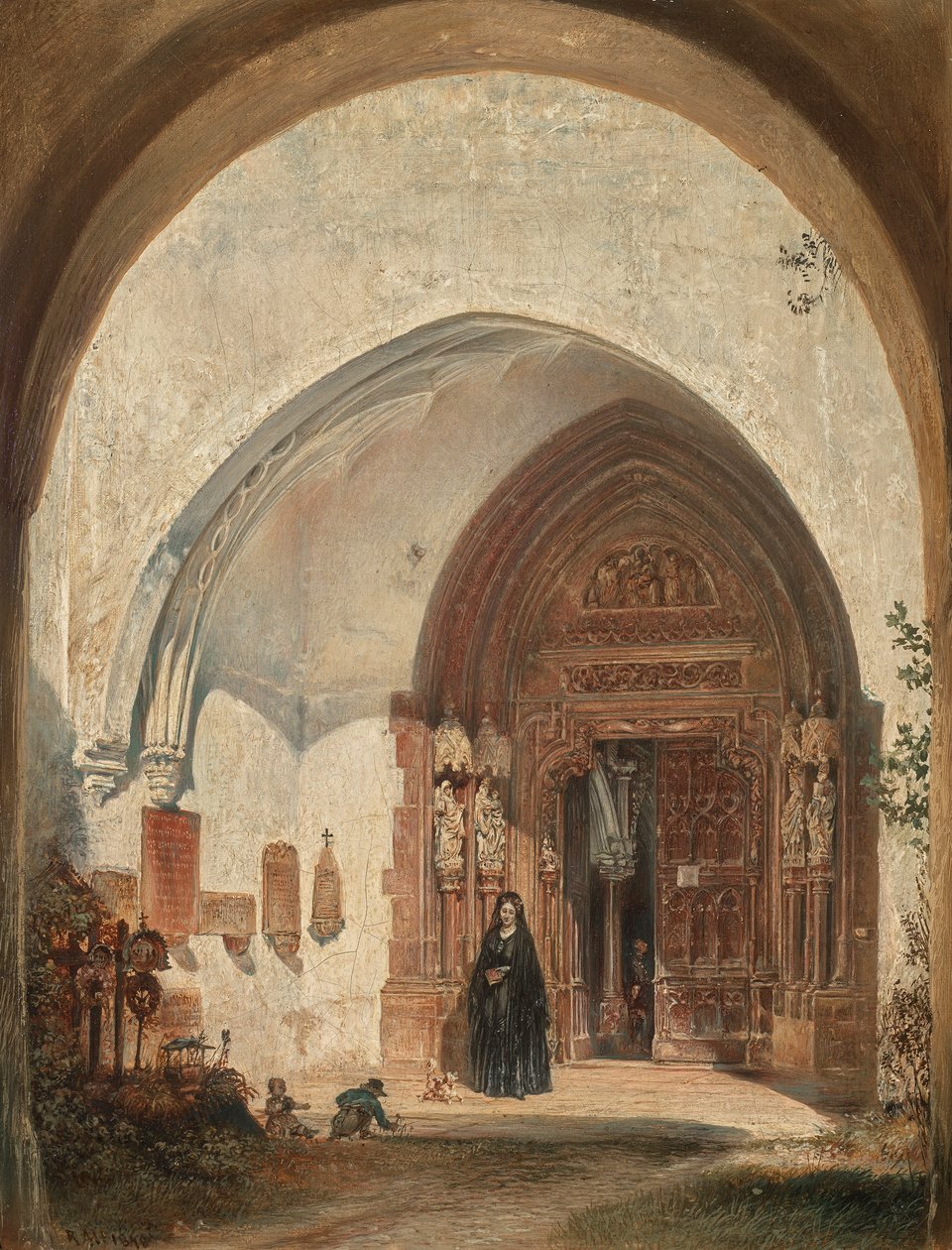 A salzburgi Nonnberg Collegiate Church portálja alkotó: Rudolf von Alt