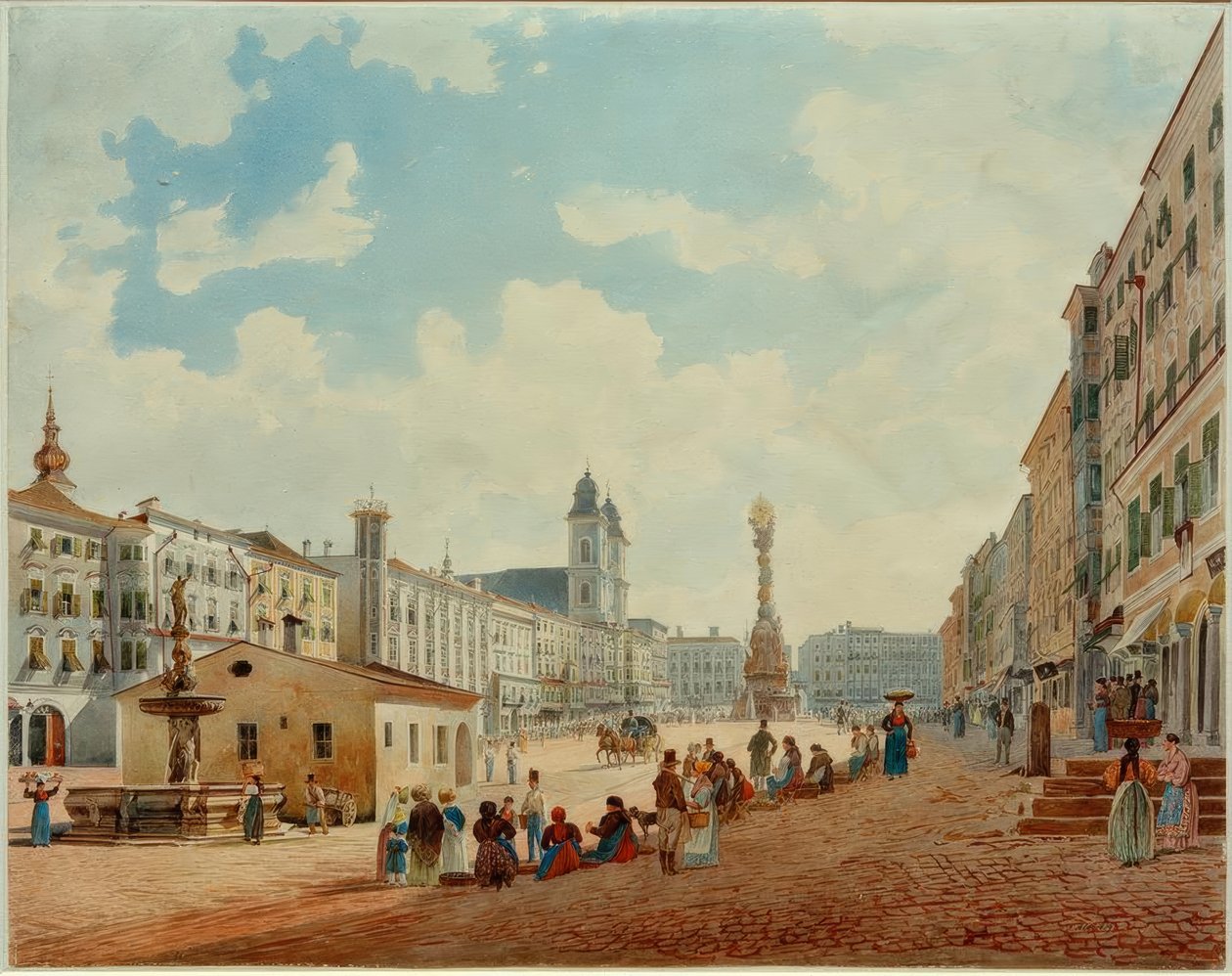 Linz főtere alkotó: Rudolf von Alt