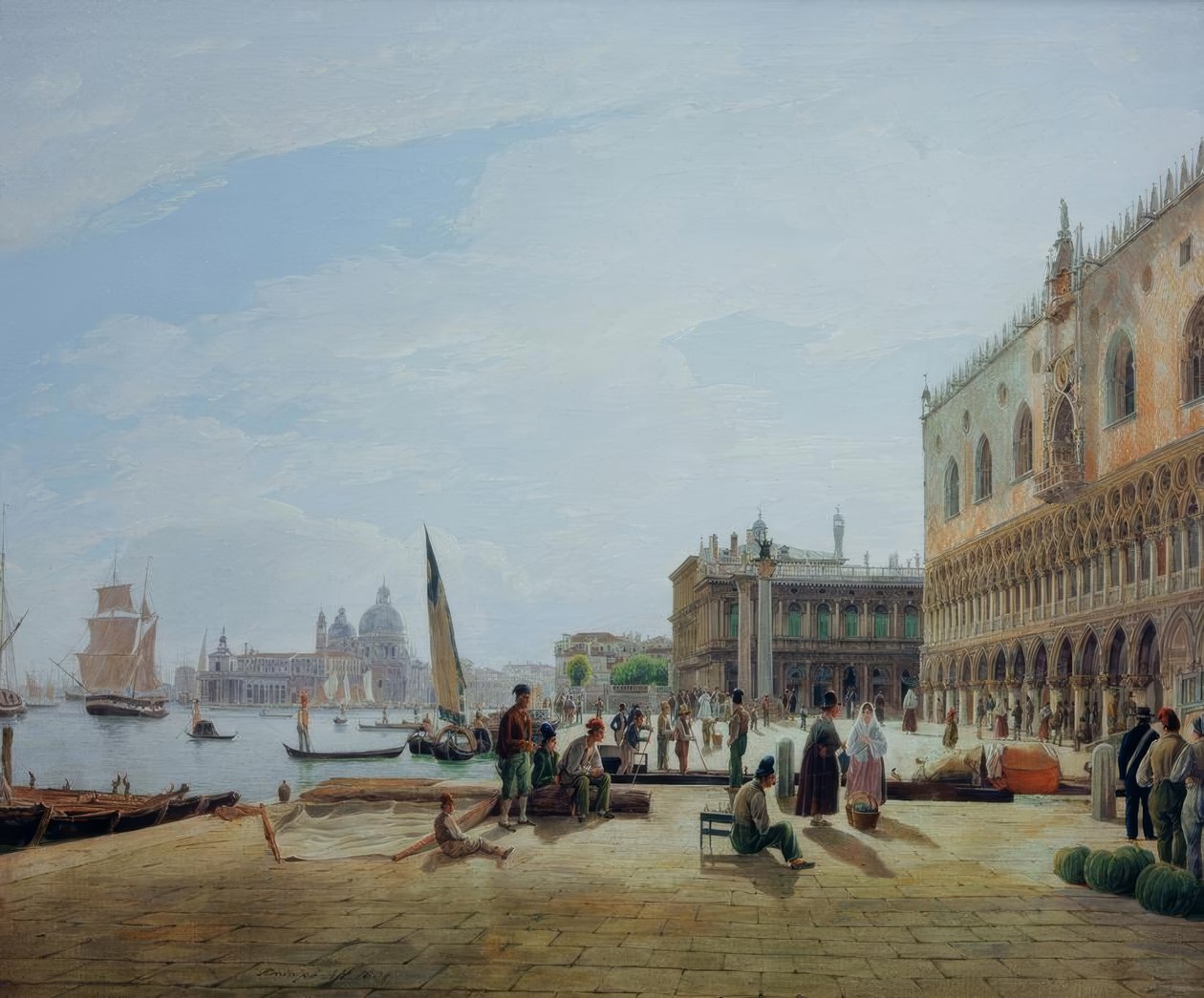 Die Riva degli Schiavoni mit dem Dogenpalast alkotó: Rudolf von Alt