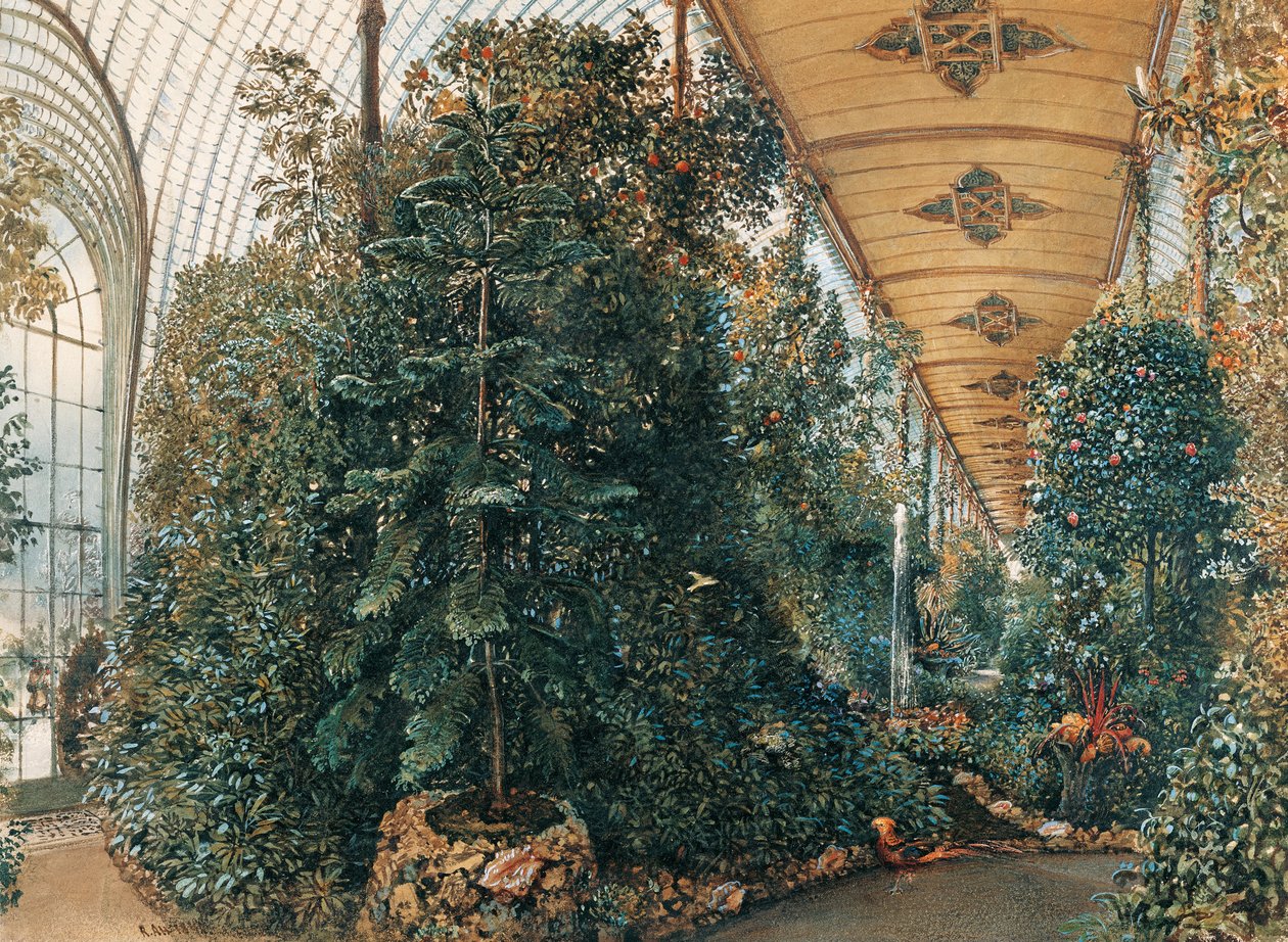 A Lednice-palota pálmaházának belseje alkotó: Rudolf von Alt