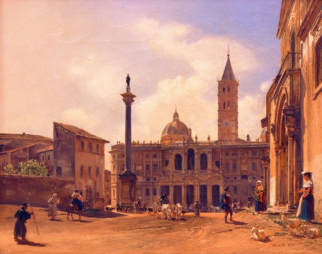 Piazza di S. Maria Maggiore Rómában alkotó: Rudolf von Alt