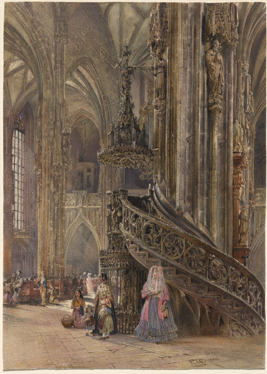 A bécsi Szent István-székesegyház belseje alkotó: Rudolf von Alt
