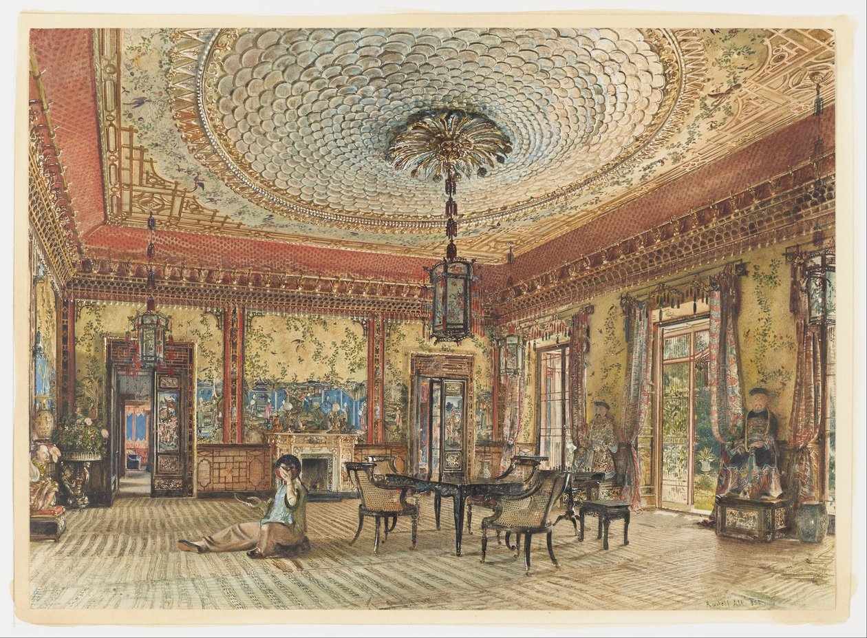 Japán szalon, Villa Hügel, Hietzing, Bécs alkotó: Rudolf von Alt