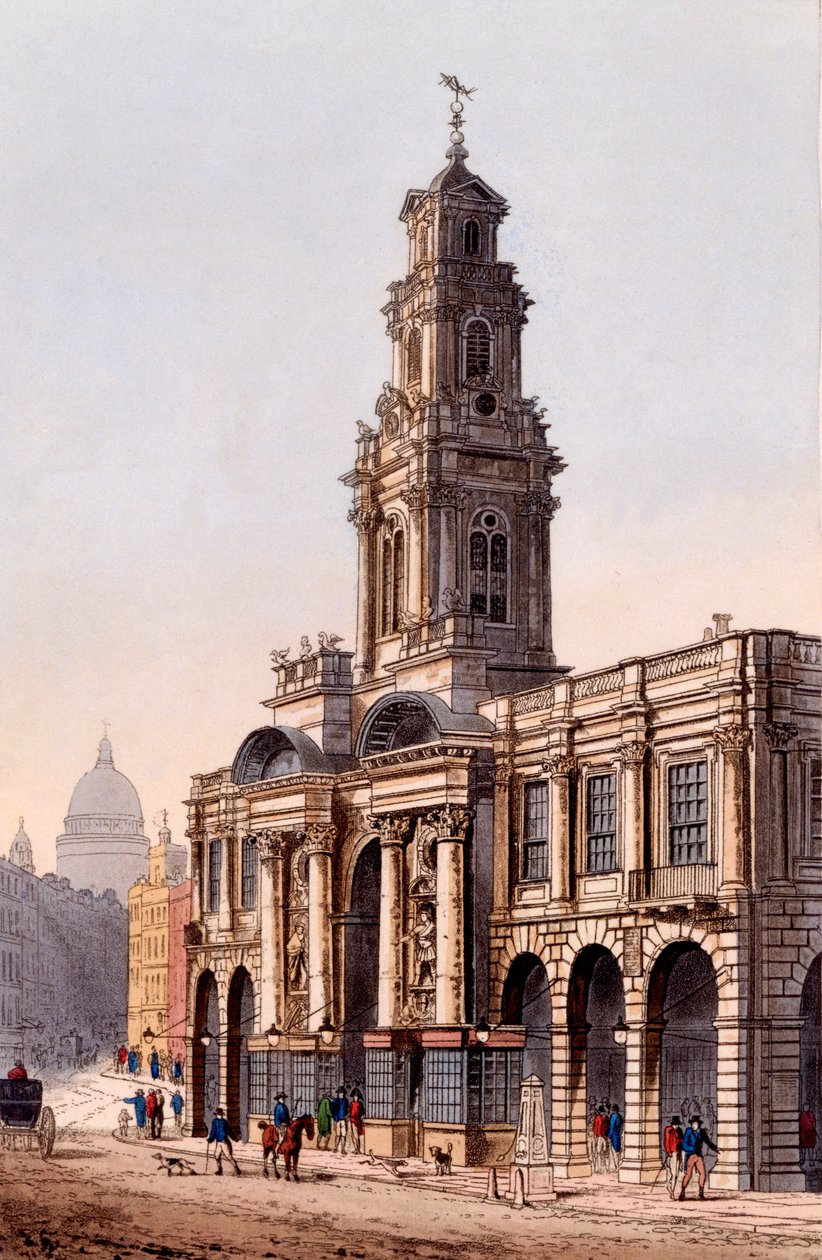 The Royal Exchange, 1816 (színes akvatinta) alkotó: Rudolph Ackermann