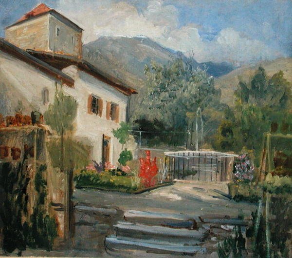 Meranói kert, 1840 (olaj, vászon a fedélzeten) alkotó: Rudolph Friedrich Wasmann