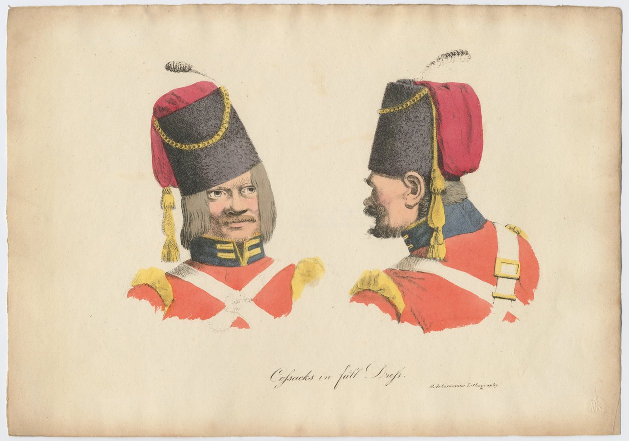 A kozák egyenruha, 1820 alkotó: Rudolph Ackermann