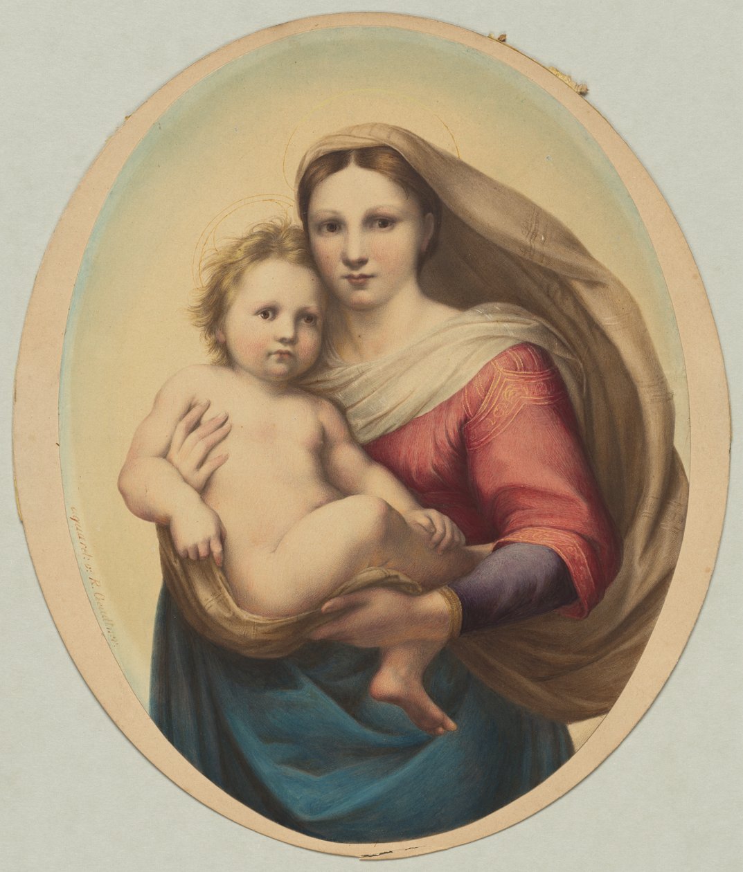 Másolat Raphael Sixtus Madonnája után, 19. század. alkotó: Rudolph Geudtner