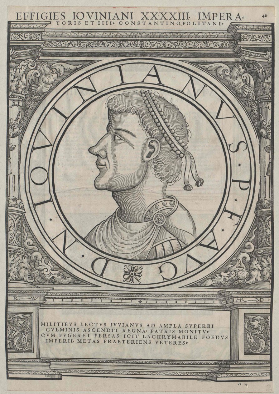 Flavius Jovianus római császár (nyomtatás) alkotó: Rudolph Wyssenbach