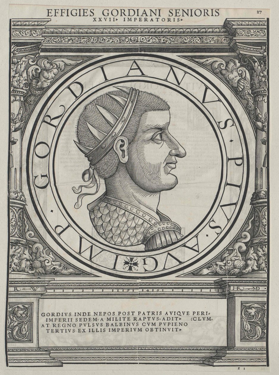 I. Gordianus római császár (nyomtatás) alkotó: Rudolph Wyssenbach