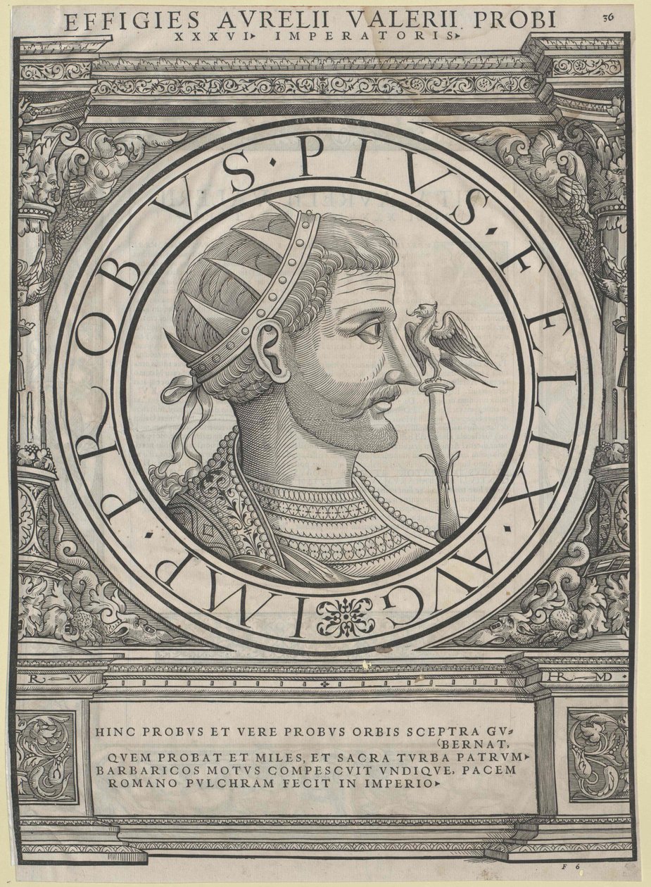 Probus római császár (nyomtatás) alkotó: Rudolph Wyssenbach