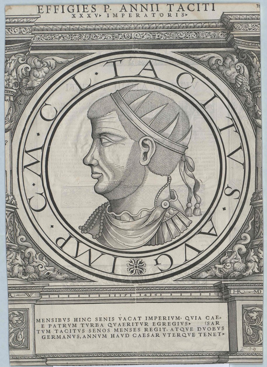 Tacitus római császár (nyomtatás) alkotó: Rudolph Wyssenbach