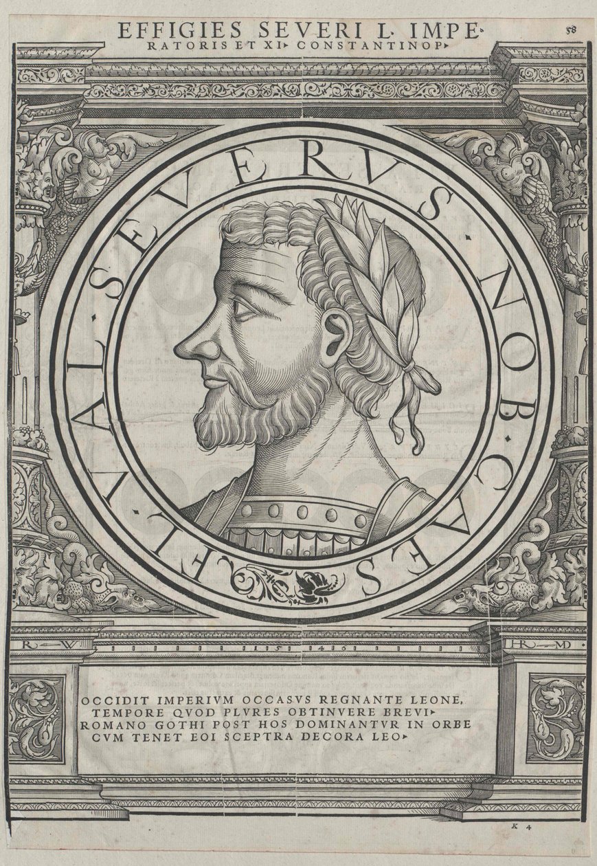 Libius Severus nyugat-római császár (nyomtatás) alkotó: Rudolph Wyssenbach
