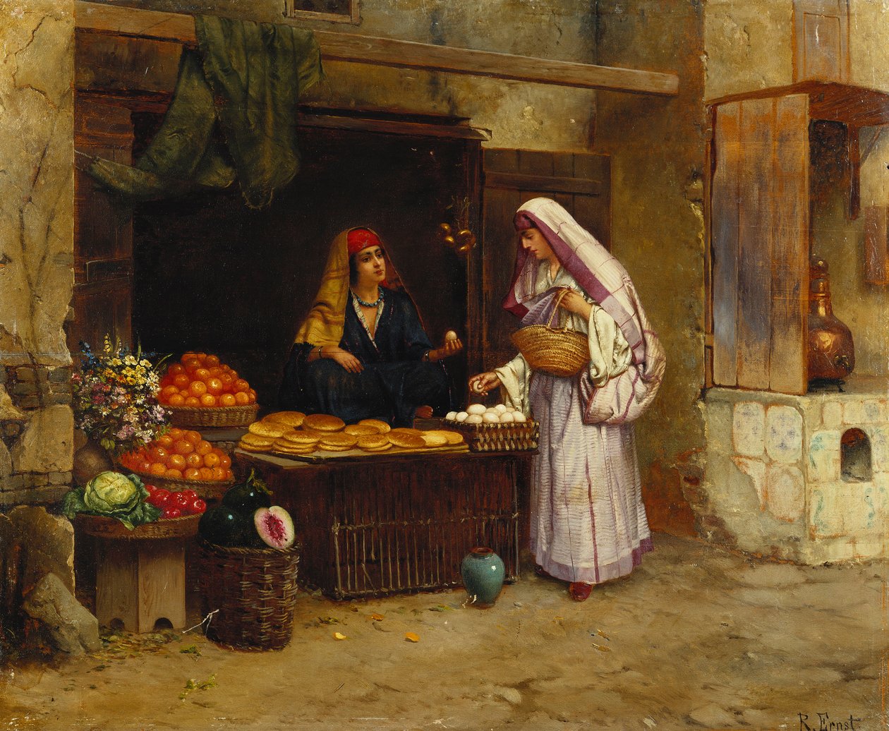 A piaci bódé, alkotó: Rudolphe Ernst