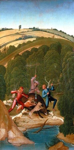 Jelenet a Szent Lipót legendájából alkotó: Rueland the Younger Frueauf