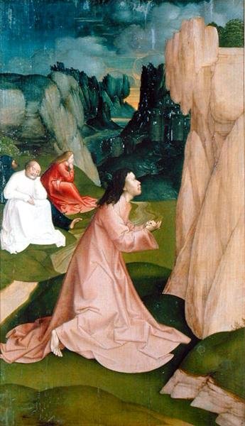 Az Agónia a kertben, a Passion sorozatból (tempera a panelen) alkotó: Rueland the Younger Frueauf