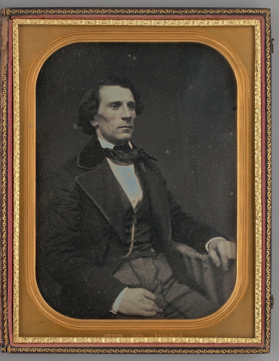 Névtelen ülő férfi portréja, 1855. alkotó: Rufus Anson