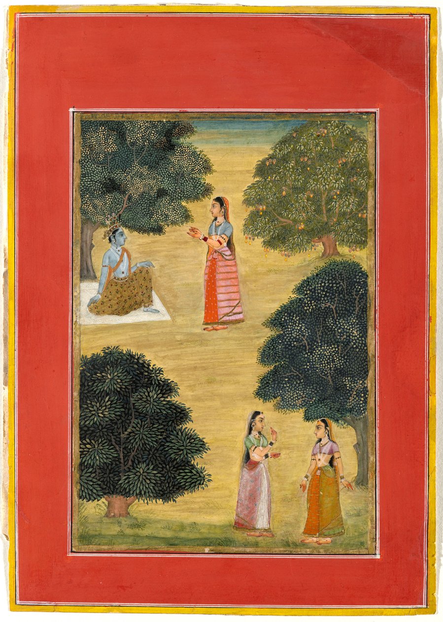 Krisna és Radha, 1684 (átlátszatlan wc papíron) alkotó: Ruknudin of Bikaner