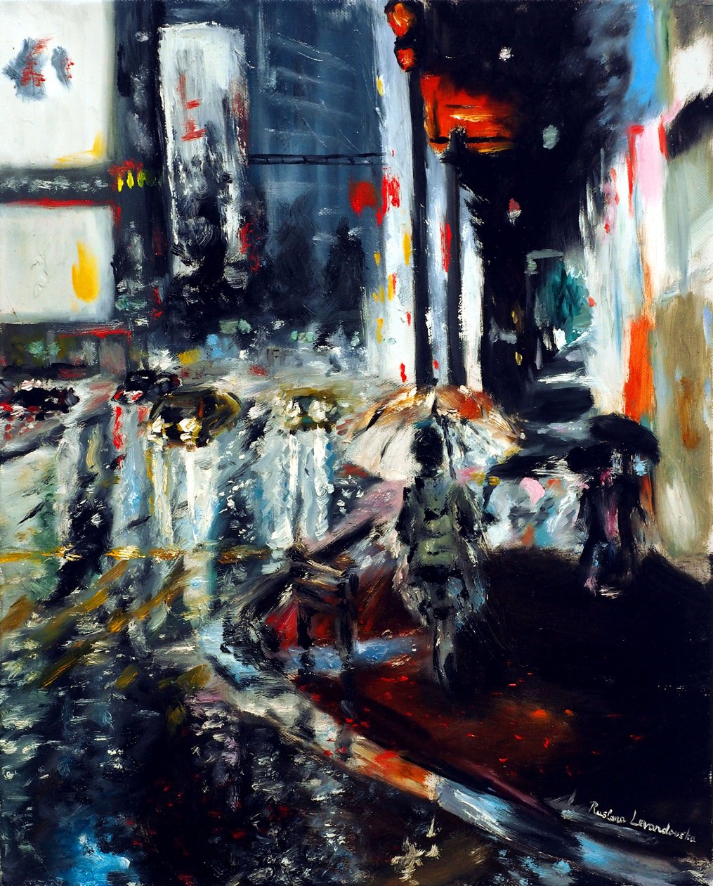 City Lights I, 2020 (olaj, vászon) alkotó: Ruslana Levandovska