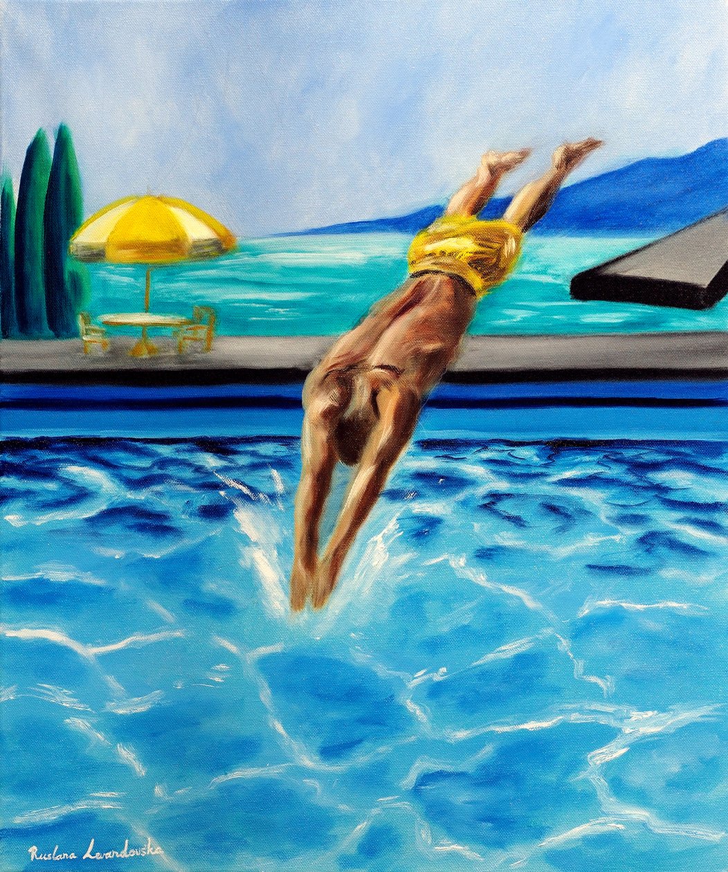 Into the Blue, 2025 (olaj, vászon) alkotó: Ruslana Levandovska