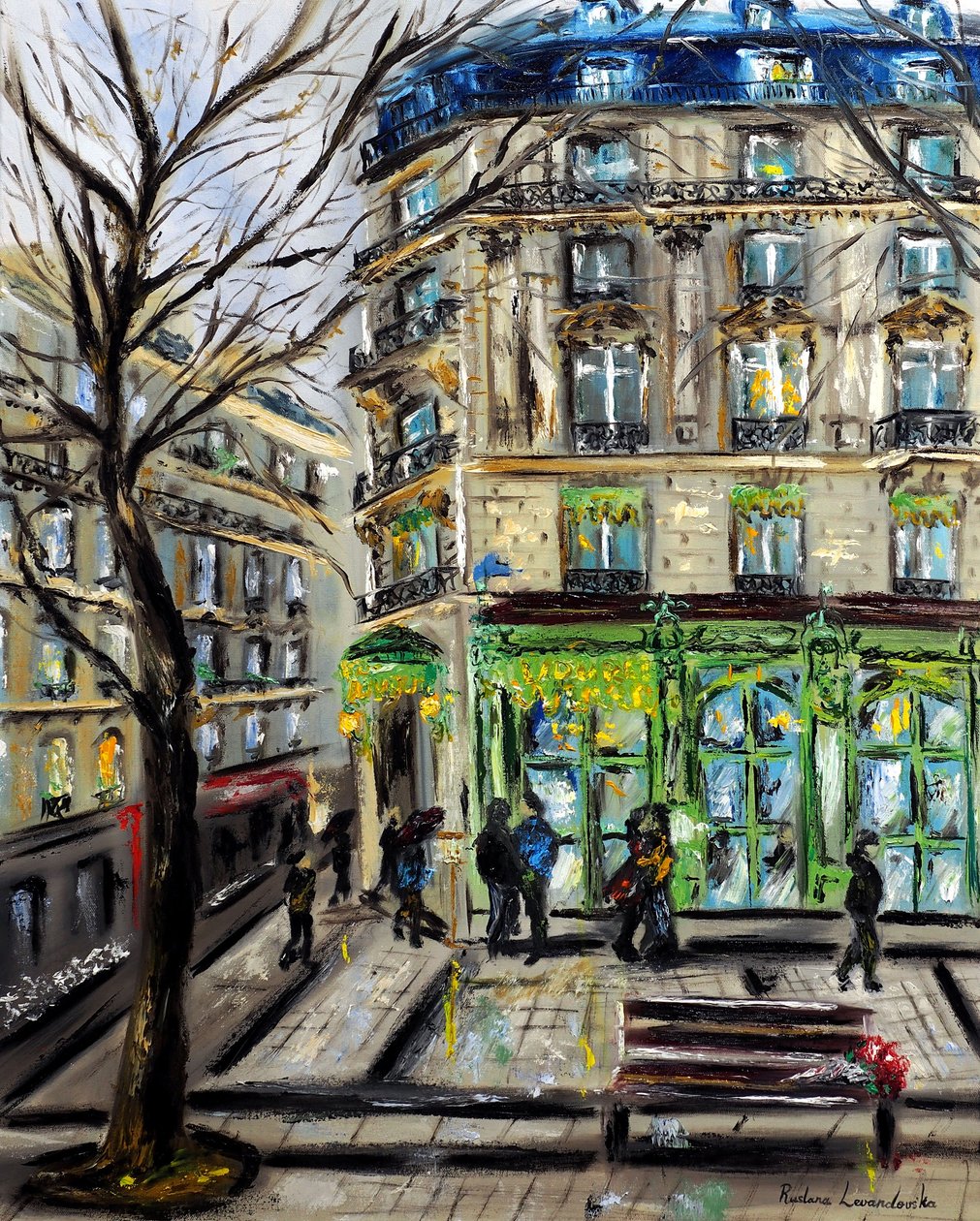 Laduree a Champs Elysees-en Párizs, 2022 (olaj, vászon) alkotó: Ruslana Levandovska