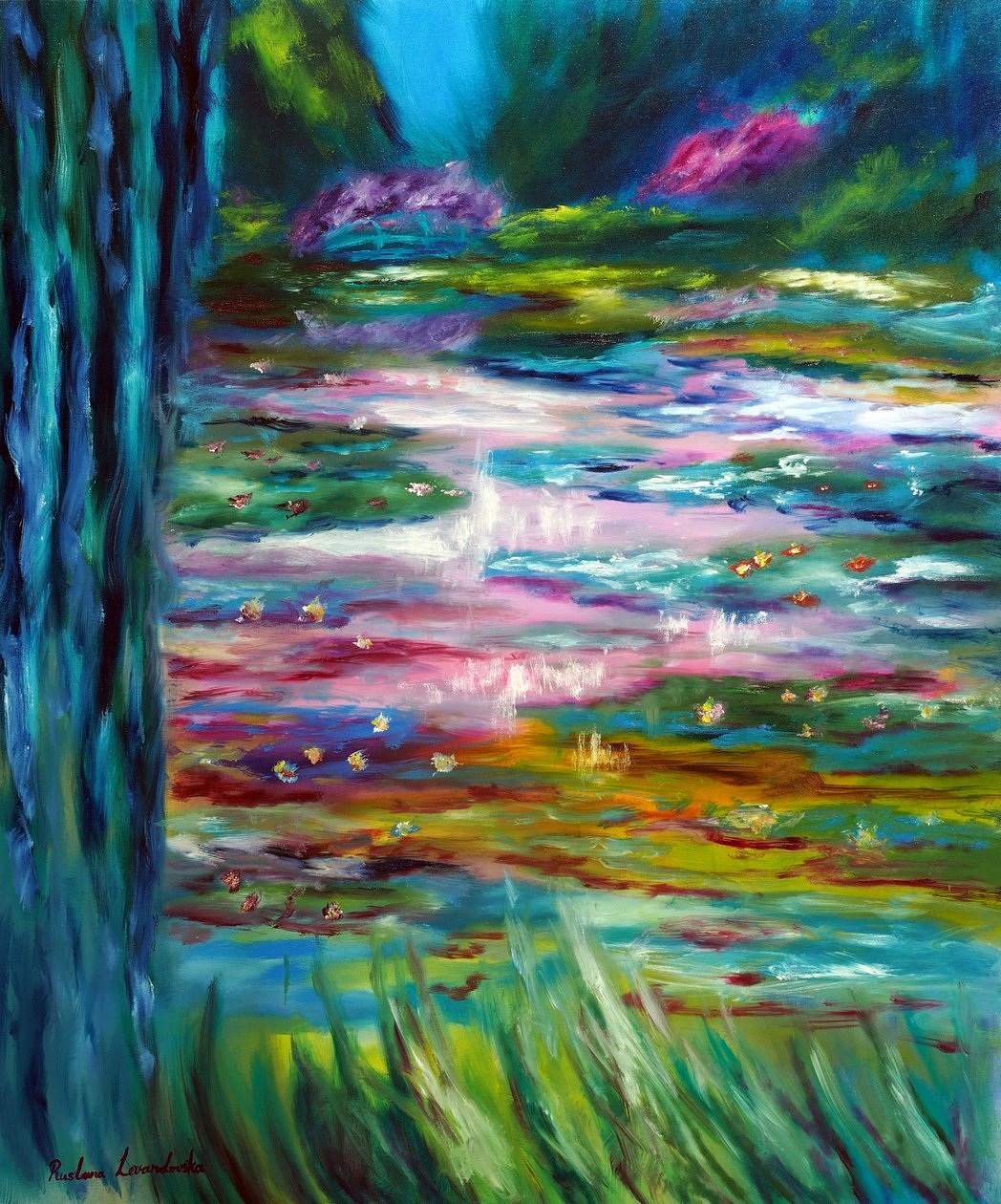 Monet Japán kert Givernyben Bal oldali tábla, 2024 (olaj, vászon) alkotó: Ruslana Levandovska