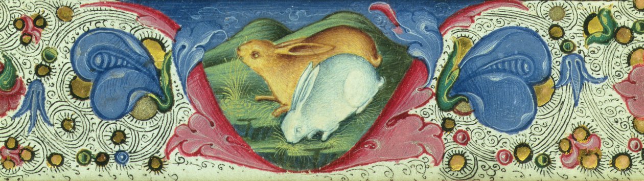 Díszítő szegély, 1470 körül vellum alkotó: Russi Francesco di Giovanni de